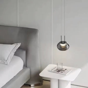 Luminaria Pendente Vidro Moderno Minimalista Preto Radiant