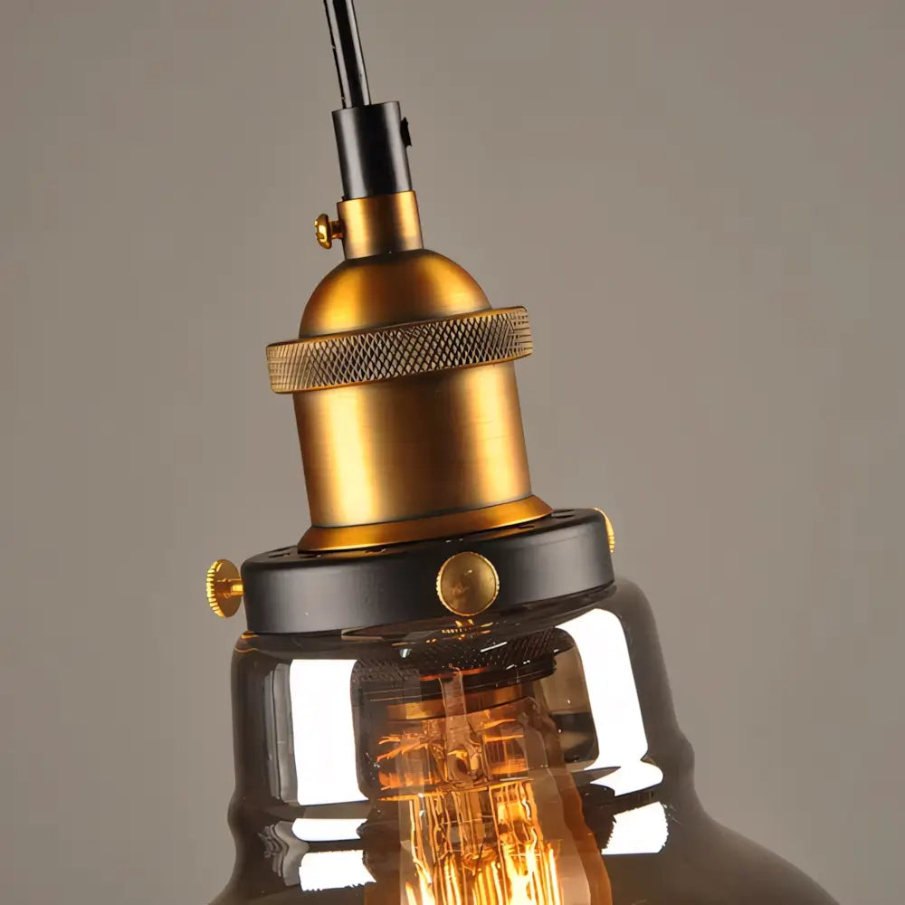 Luminaria Pendente Vidro Preto Fume Moderno Minimalista Radiant
