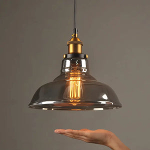 Luminaria Pendente Vidro Preto Fume Moderno Minimalista Radiant