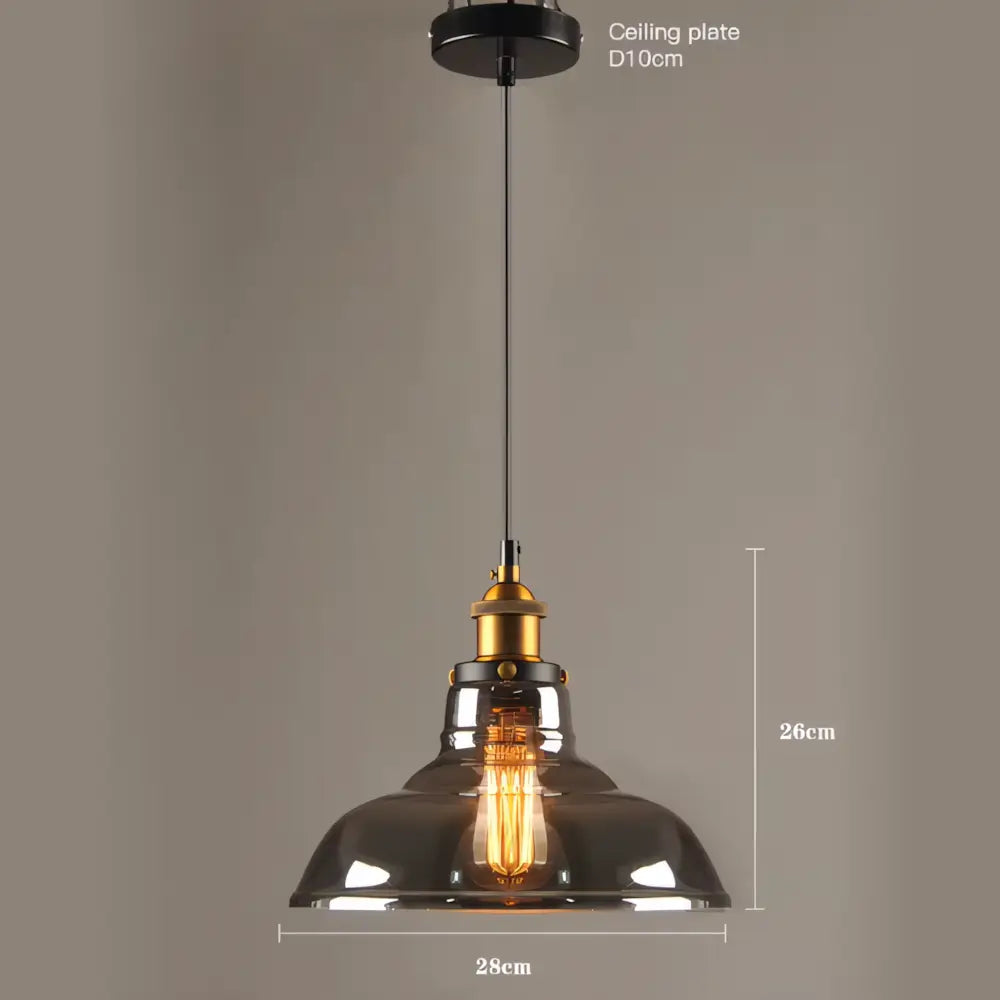 Luminaria Pendente Vidro Preto Fume Moderno Minimalista Radiant