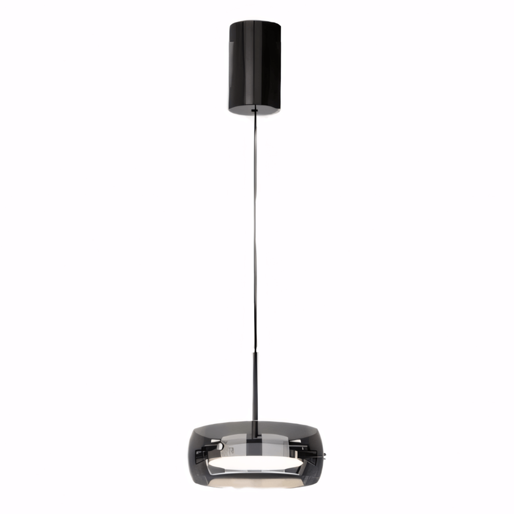 Luminaria Pendente Vidro Preto Moderno Minimalista Radiant