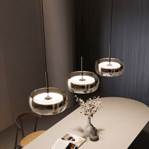 Luminaria Pendente Vidro Preto Moderno Minimalista Radiant