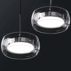 Luminaria Pendente Vidro Preto Moderno Minimalista Radiant