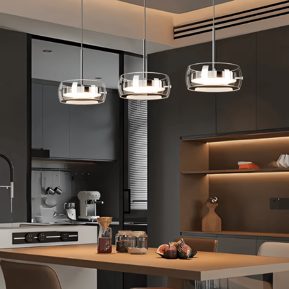 Luminaria Pendente Vidro Preto Moderno Minimalista Radiant