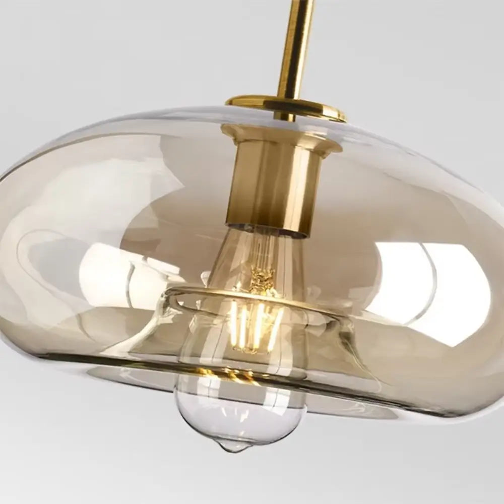 Luminária Pendente de Vidro Bola Globo Industrial Âmbar