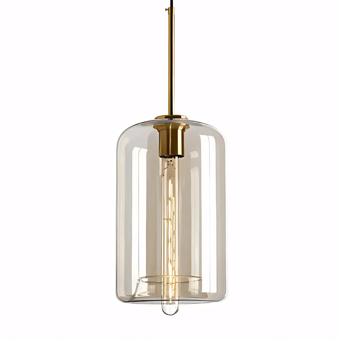 Luminária Pendente de Vidro Bola Globo Industrial Âmbar