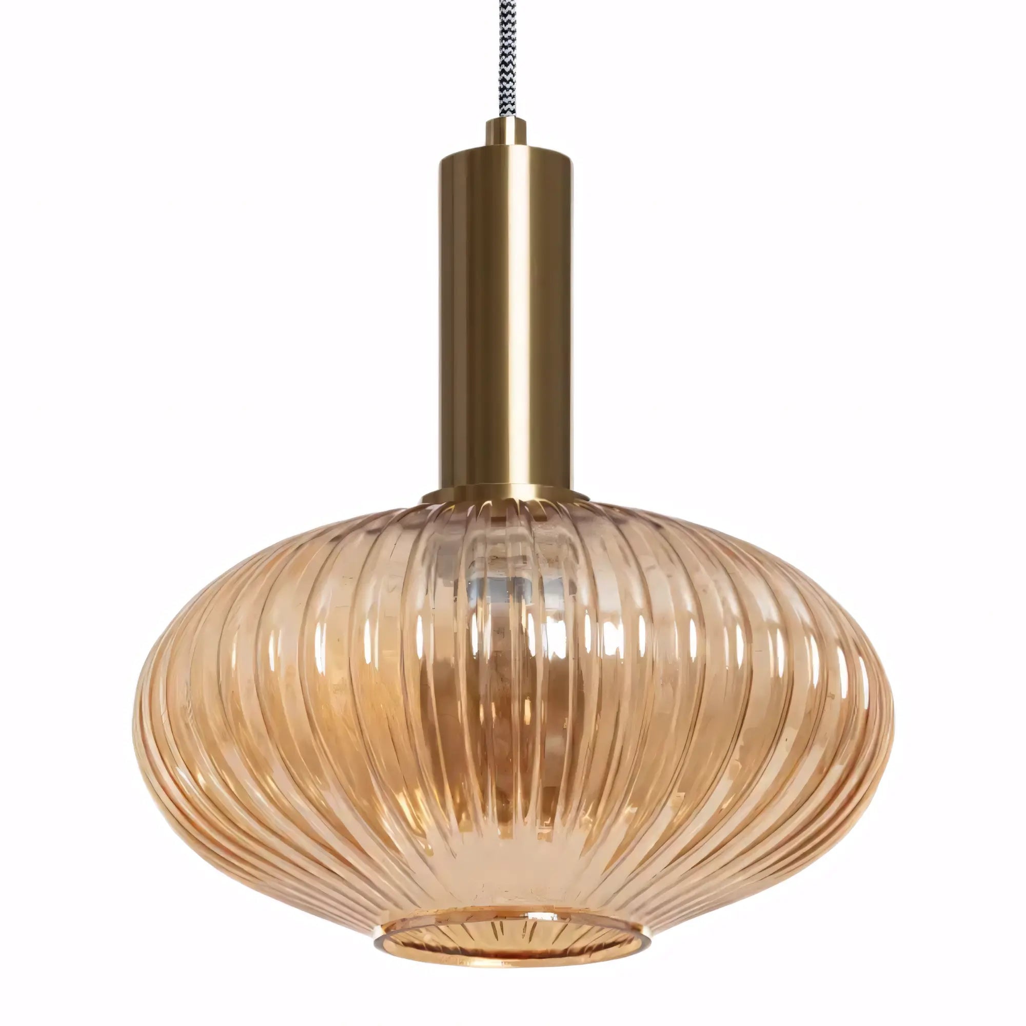Luminária Pendente de Vidro Texturizado Retrô Moderno Opaline