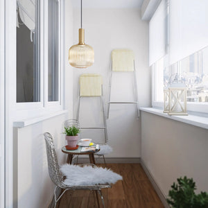 Luminária Pendente de Vidro Texturizado Retrô Moderno Opaline