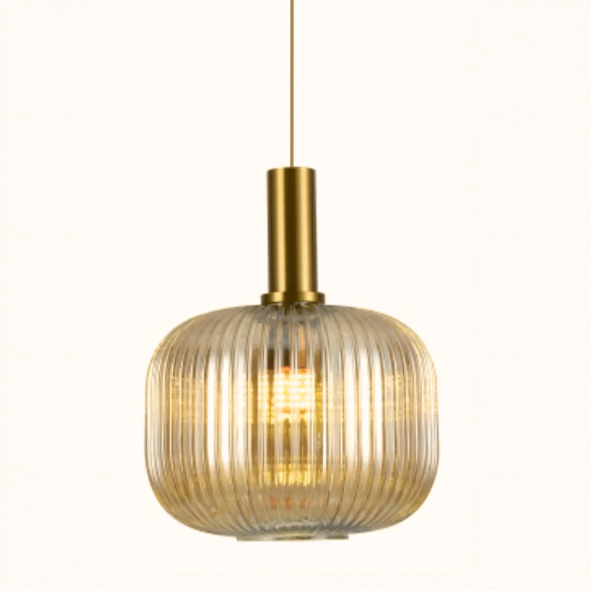 Luminária Pendente de Vidro Texturizado Retrô Moderno Opaline