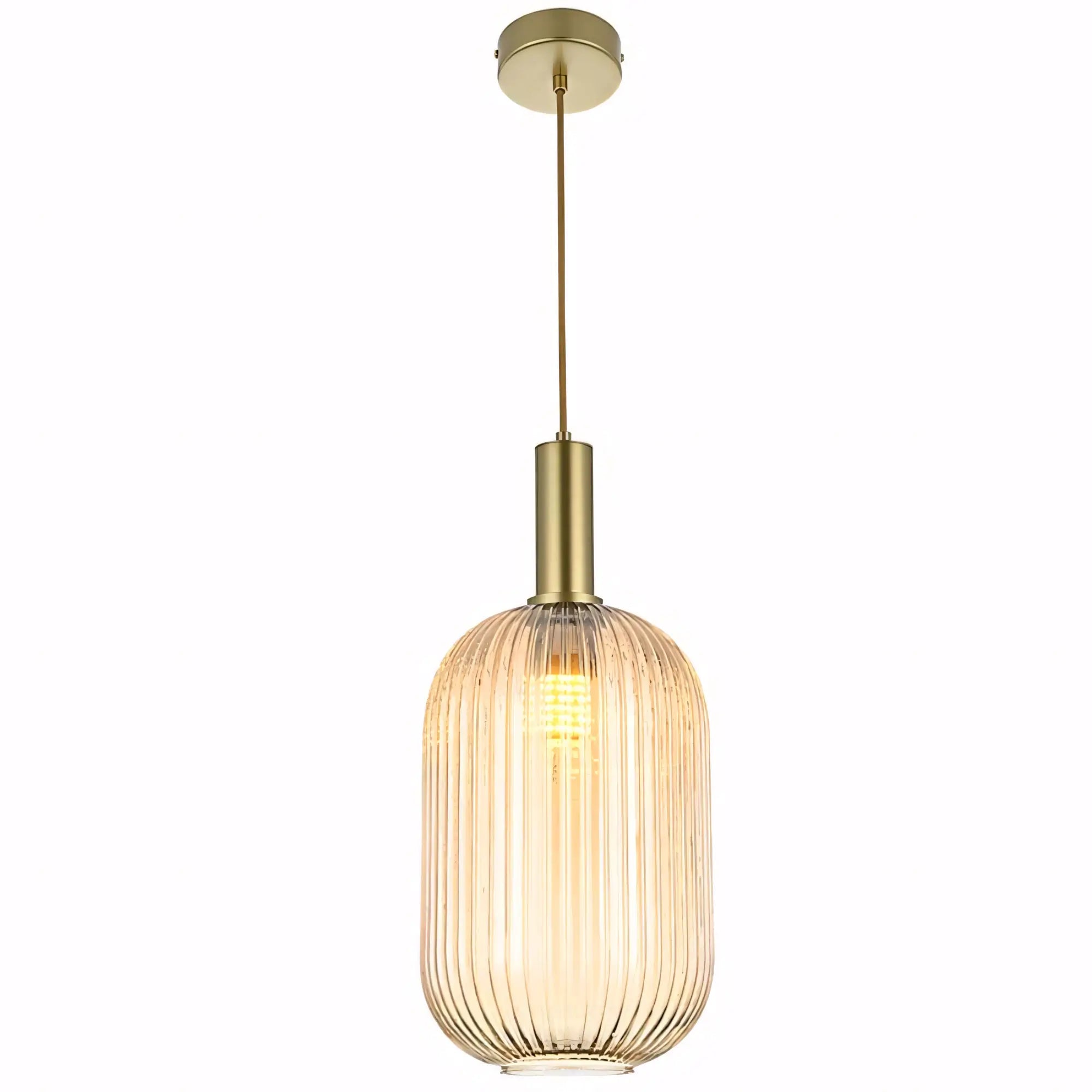 Luminária Pendente de Vidro Texturizado Retrô Moderno Opaline
