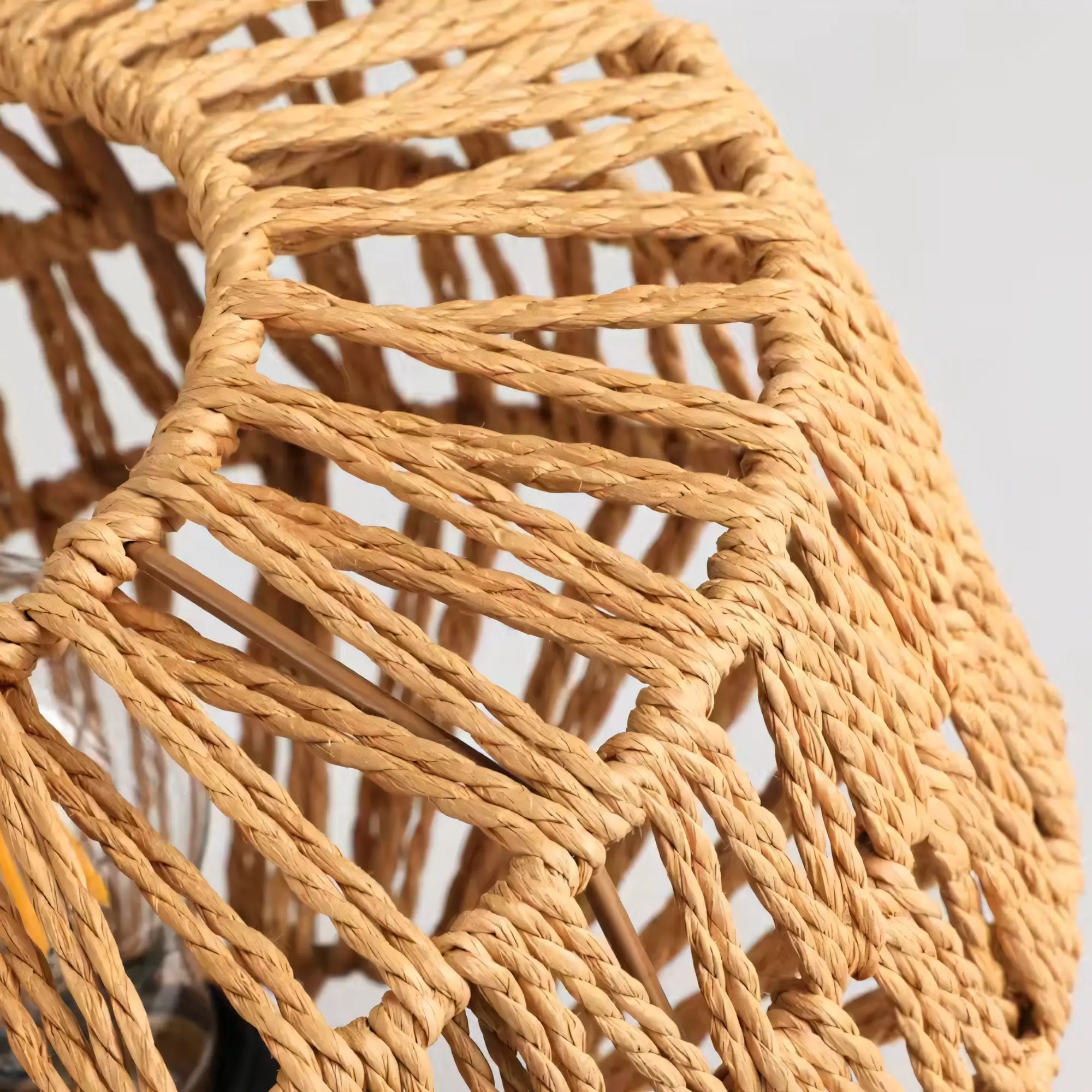 Luminária Plafon Sobrepor Artesanal Rattan Vime Boho