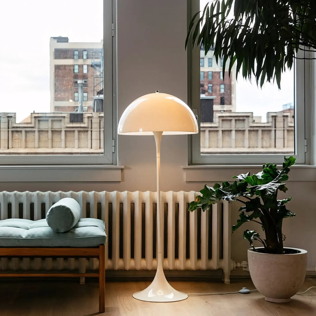 Luminária de Chão Cogumelo Moderna Minimalista Panthella branco