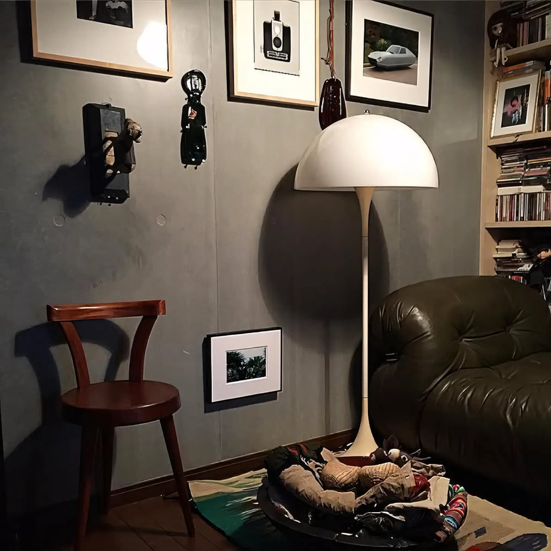 Luminária de Chão Cogumelo Moderna Minimalista Panthella branco