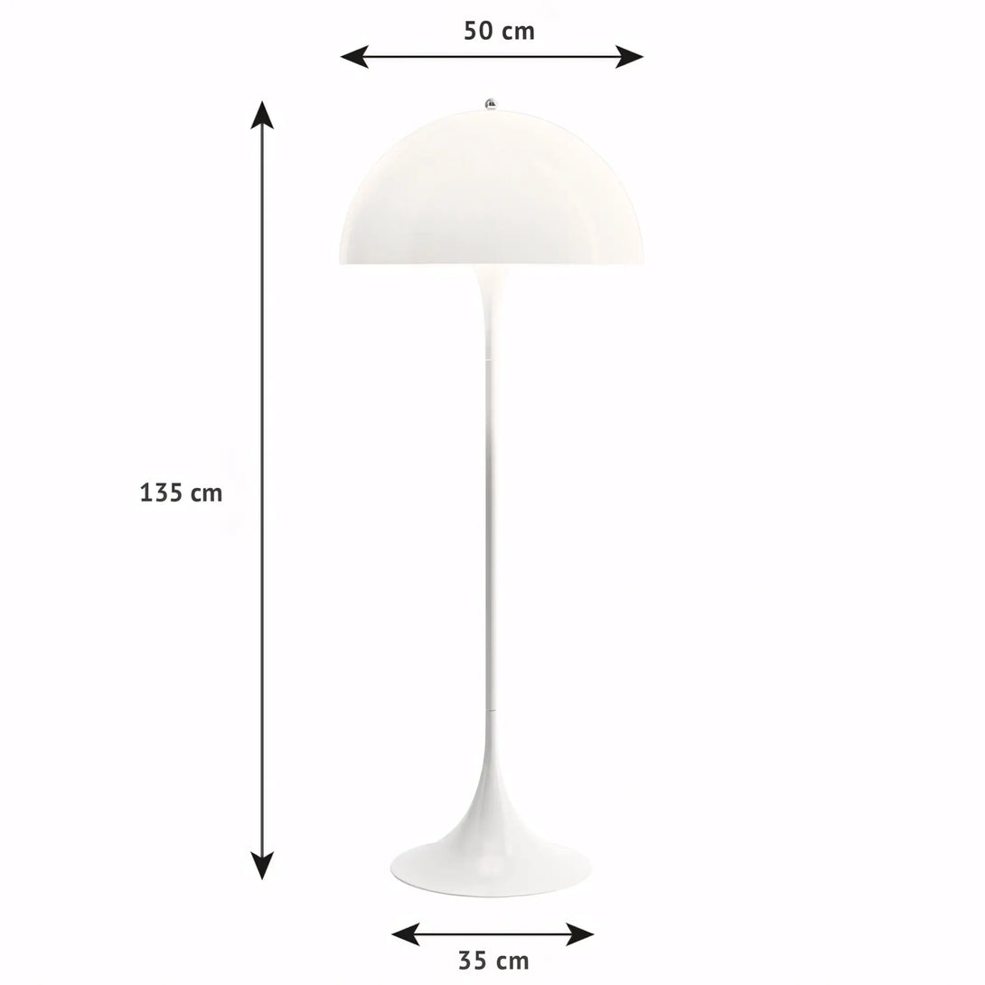 Luminária de Chão Cogumelo Moderna Minimalista Panthella branco
