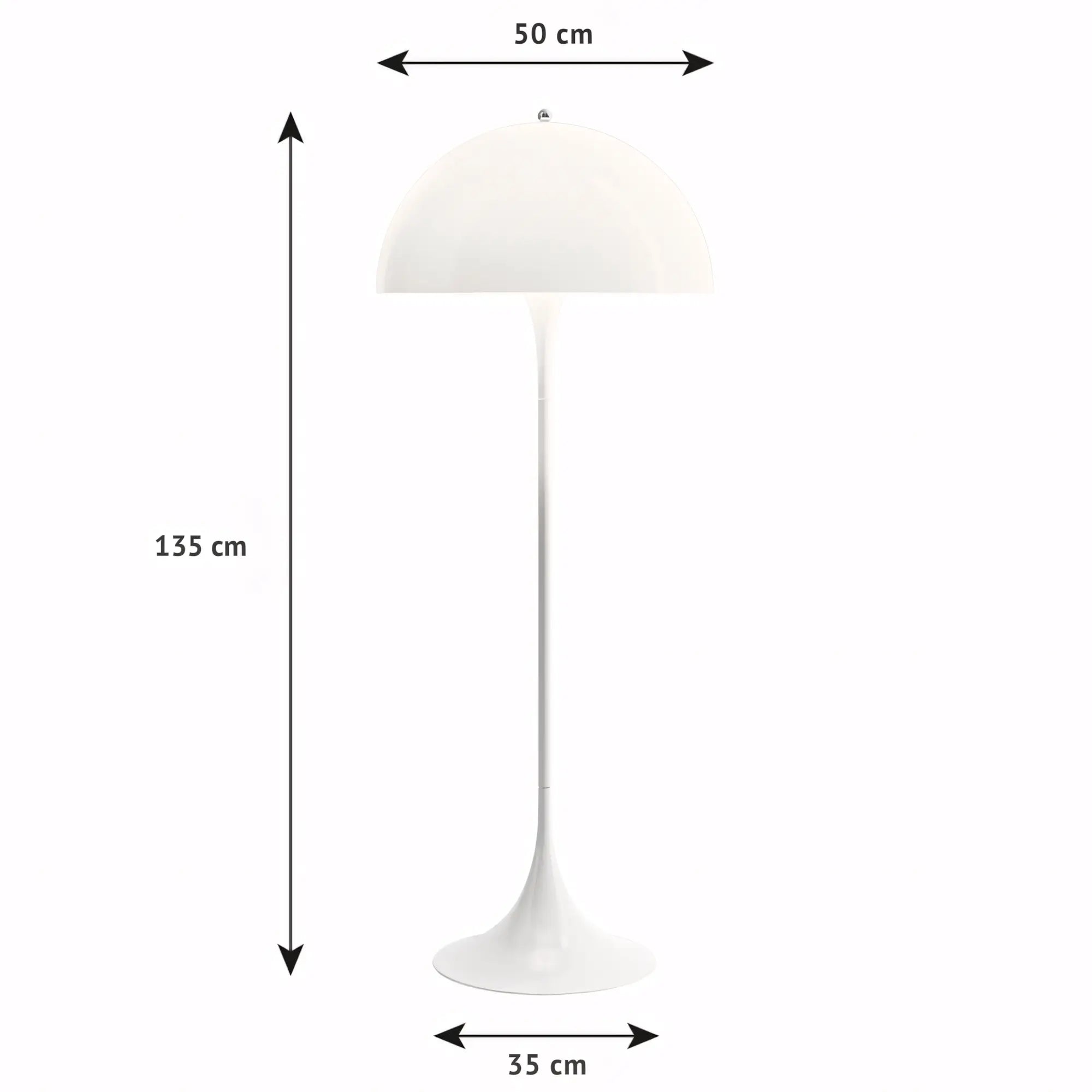 Luminária de Chão Cogumelo Moderna Minimalista Panthella branco