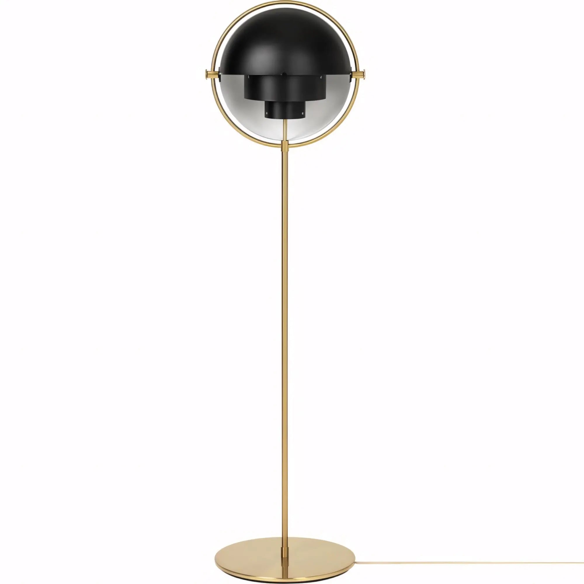Luminaria de Chao Moderna Minimalista Multi-Lite preto dourado