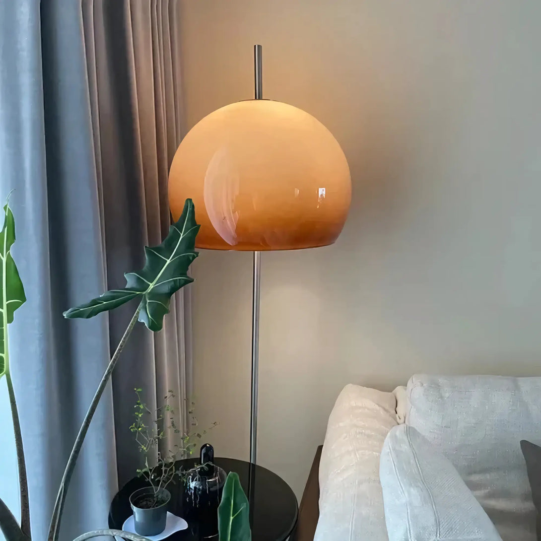 Iluminação decorativa com luminária de vidro laranja minimalista