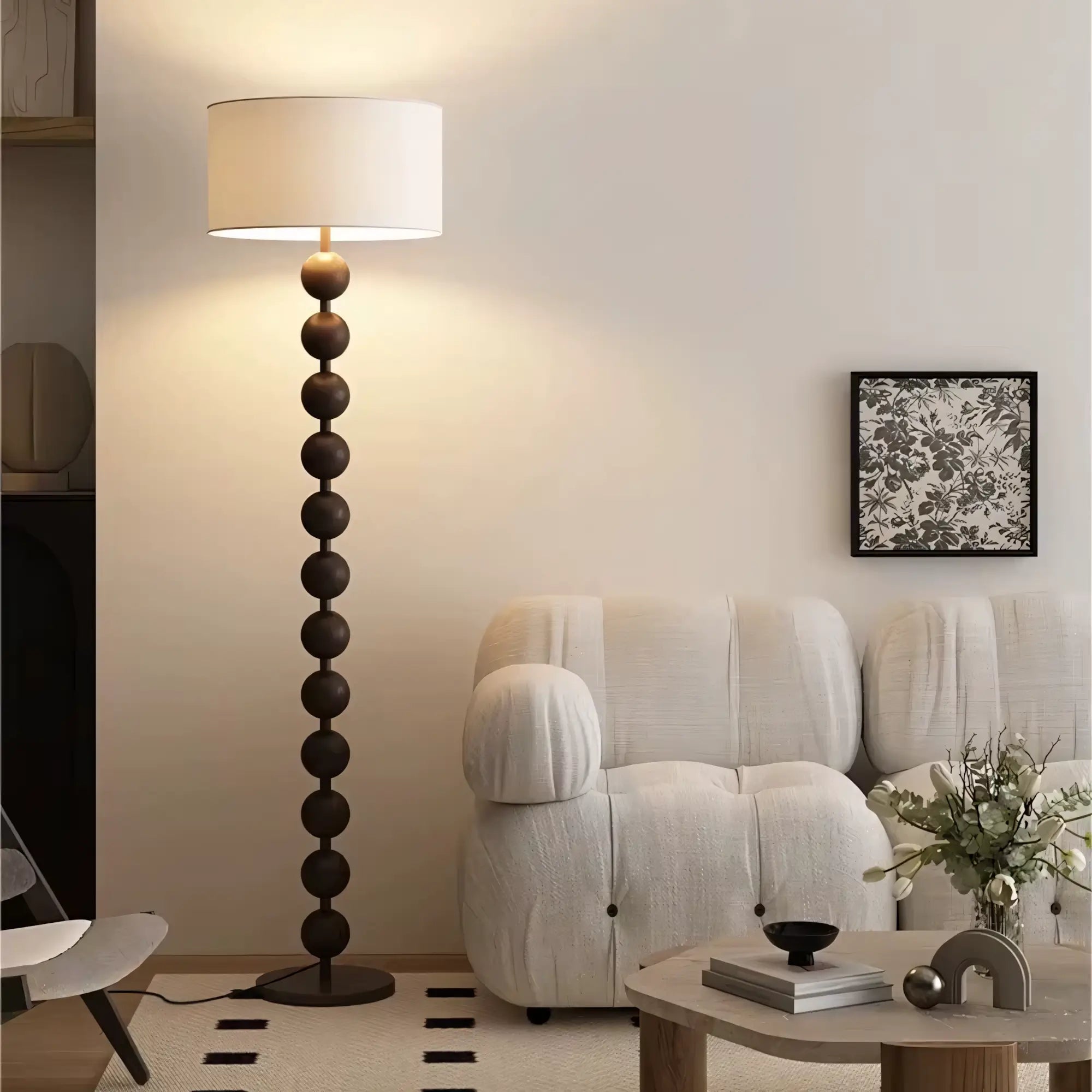 Luminária de leitura com cúpula de tecido