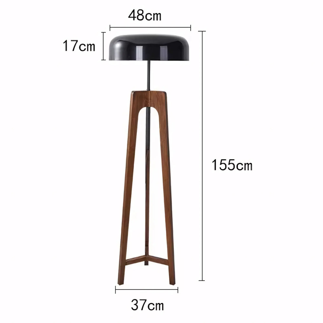 Luminária de Chão de Madeira Tripé Moderno Minimalista Pileo