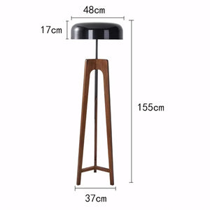 Luminária de Chão de Madeira Tripé Moderno Minimalista Pileo