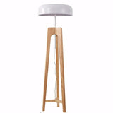 Luminária de Chão de Madeira Tripé Moderno Minimalista Pileo branco