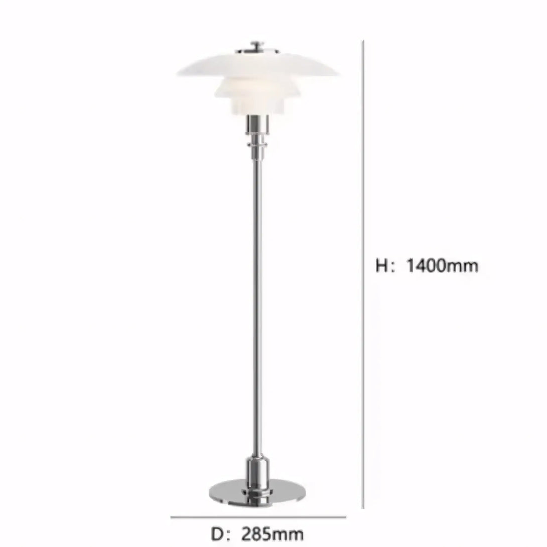 Luminária de pé metálica acabamento cromado