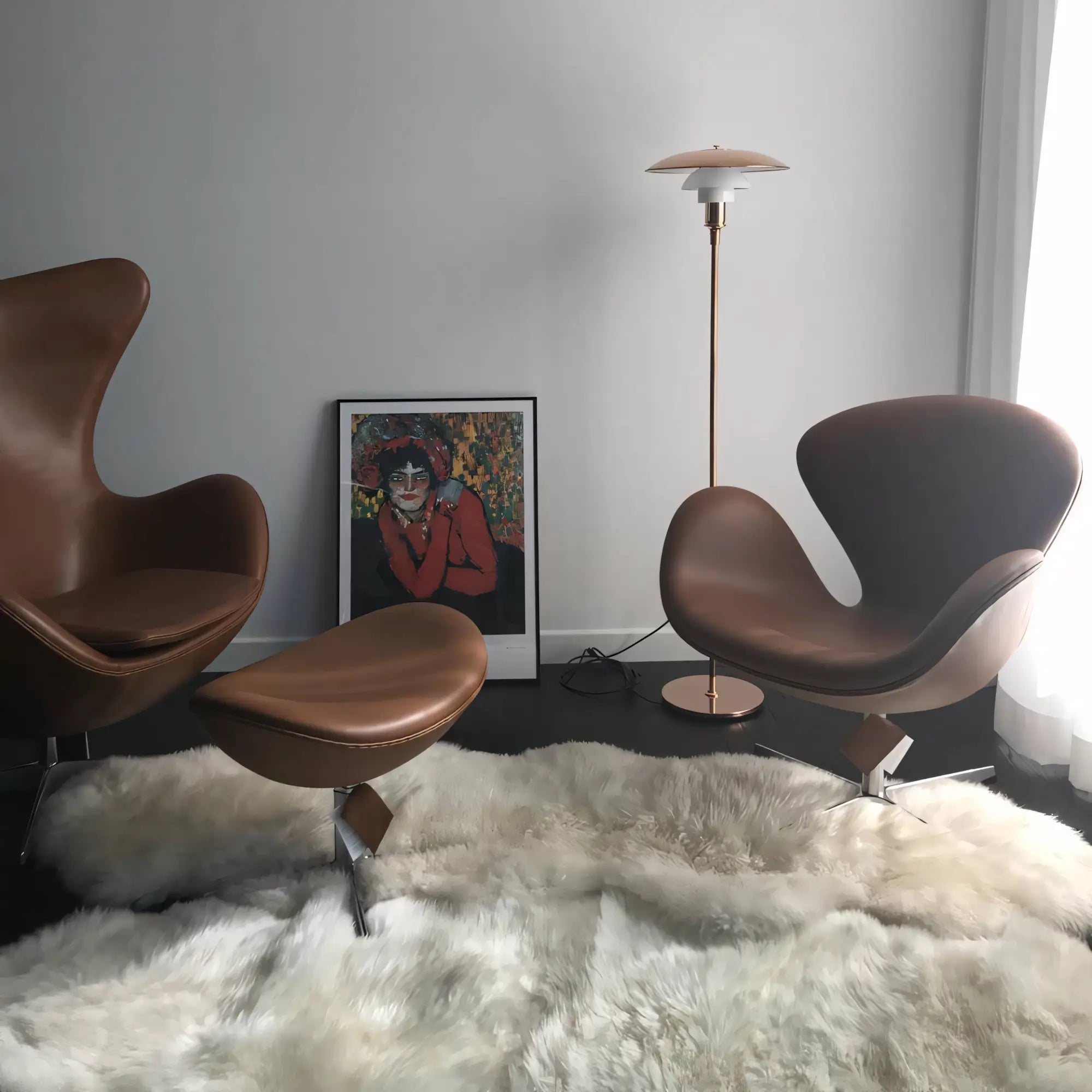 Luminária de piso design elegante vidro e metal