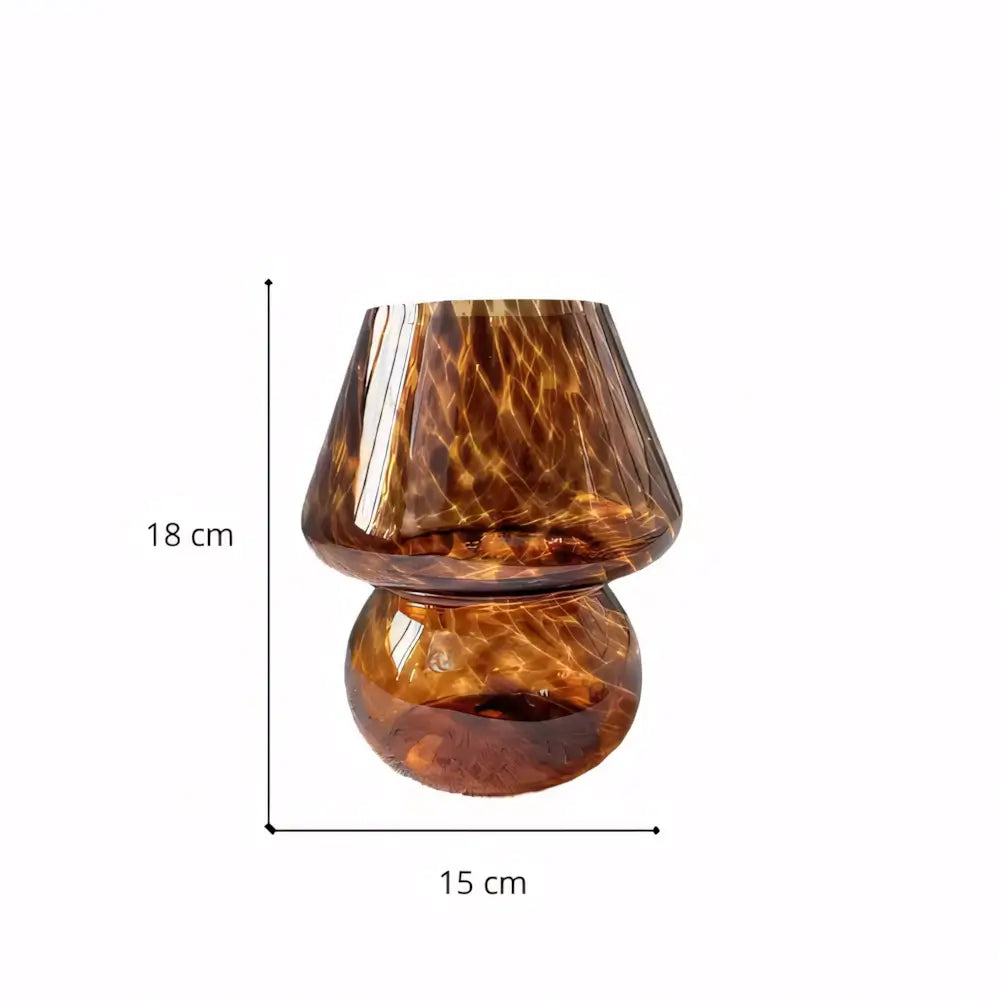 Luminária de Mesa Abajur Cogumelo Vintage Moderno Vidro Radiant