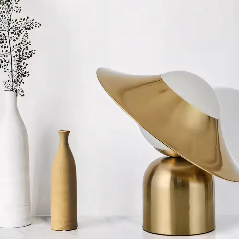 Luminária de Mesa Abajur Dourado Bola Moderno Minimalista Radiant