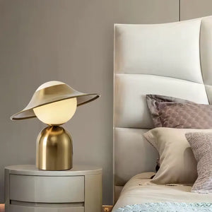 Luminária de Mesa Abajur Dourado Bola Moderno Minimalista Radiant