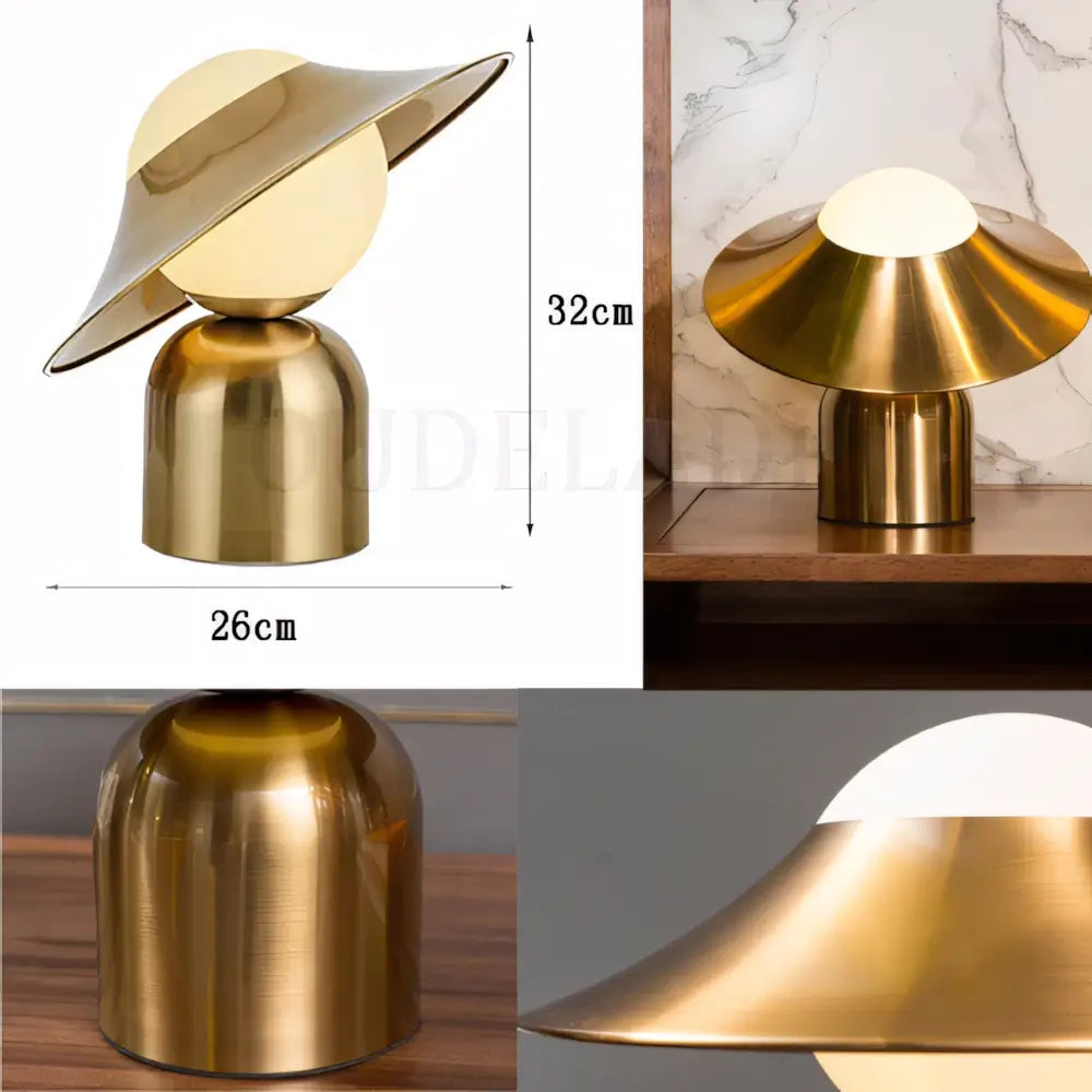 Luminária de Mesa Abajur Dourado Bola Moderno Minimalista Radiant