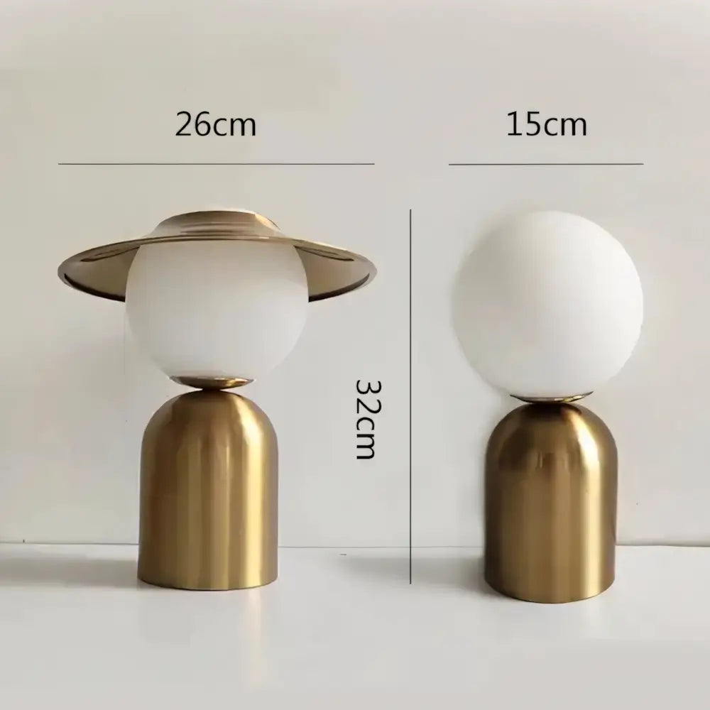 Luminária de Mesa Abajur Dourado Bola Moderno Minimalista Radiant