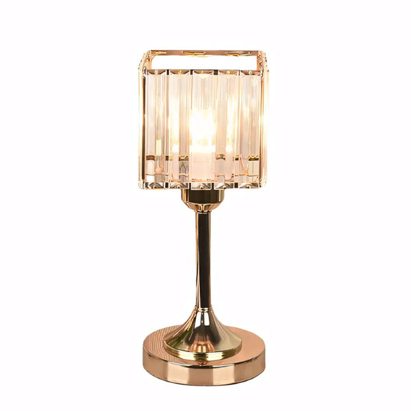 Luminária de Mesa Abajur Dourado Moderno Minimalista Cristal Radiant