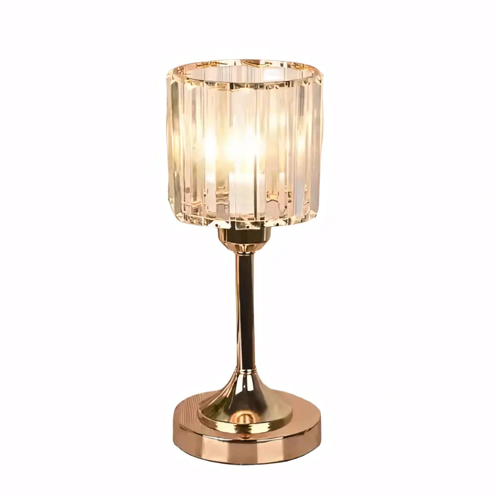 Luminária de Mesa Abajur Dourado Moderno Minimalista Cristal Radiant