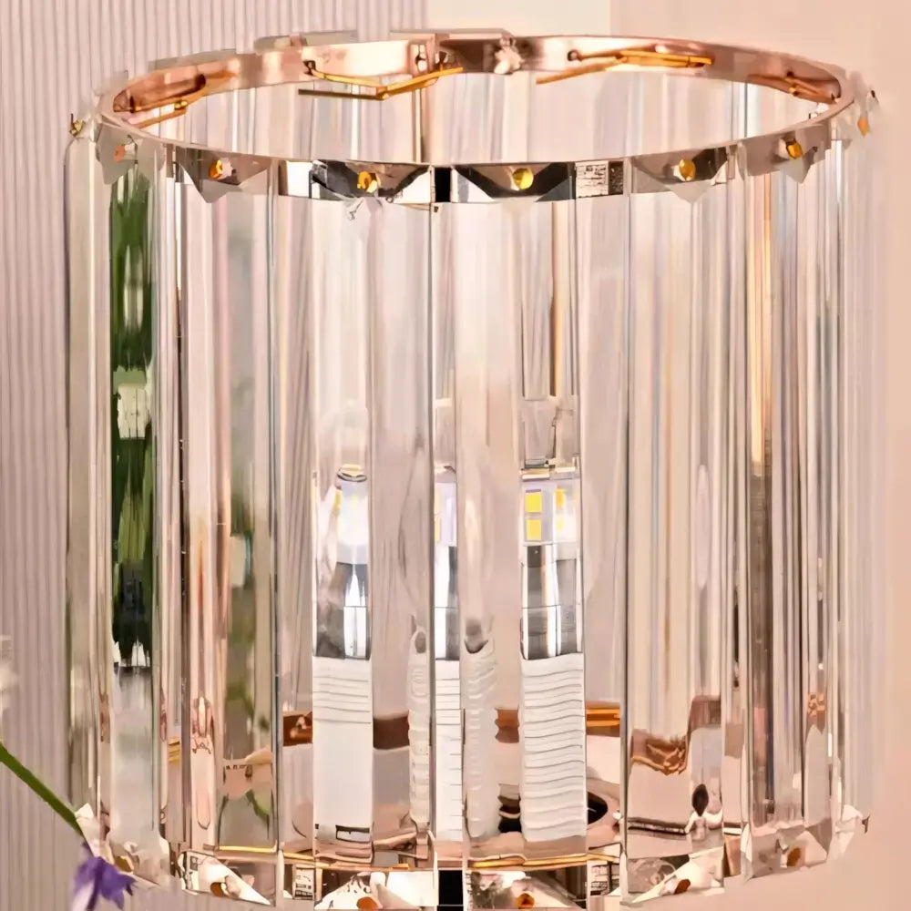 Luminária de Mesa Abajur Dourado Moderno Minimalista Cristal Radiant