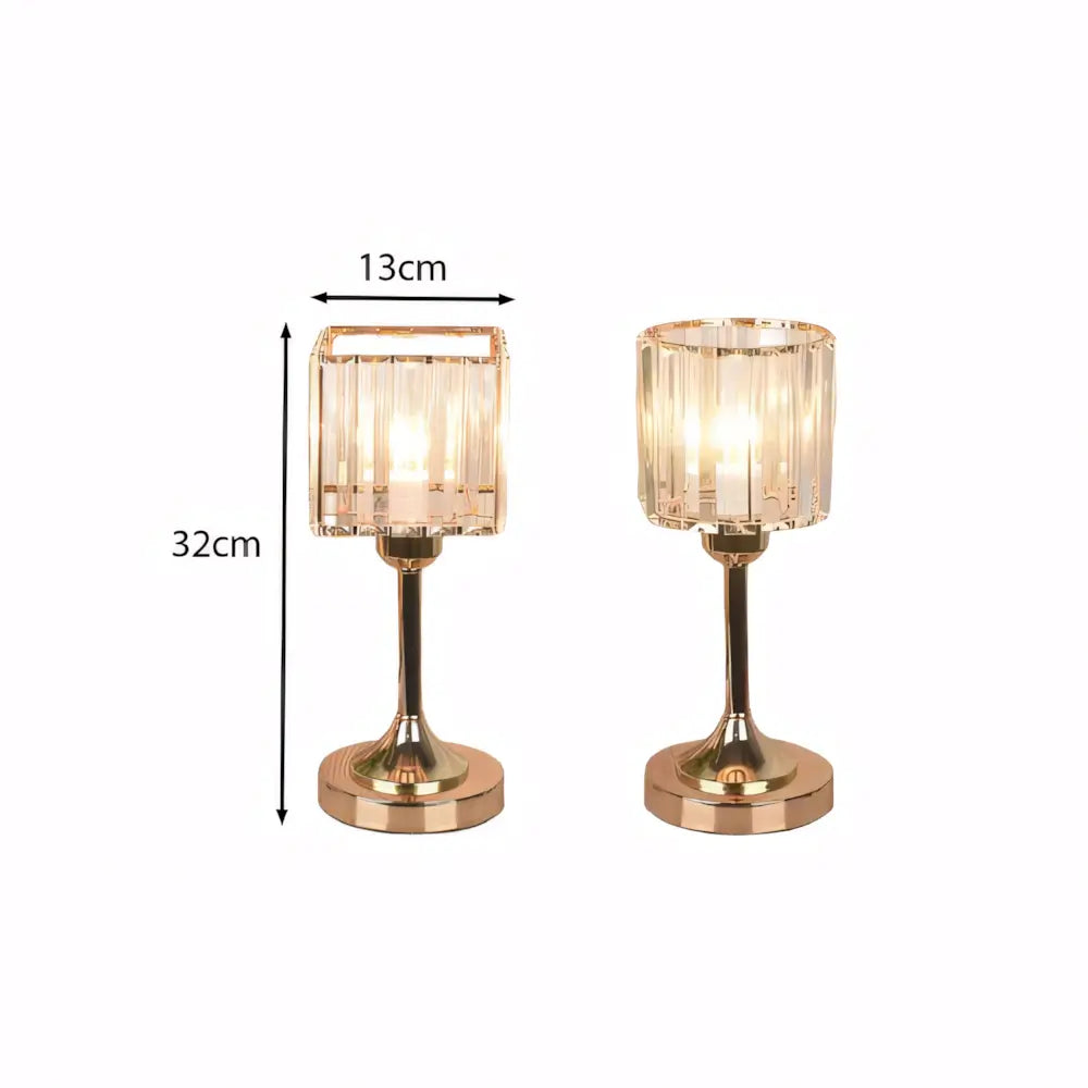 Luminária de Mesa Abajur Dourado Moderno Minimalista Cristal Radiant