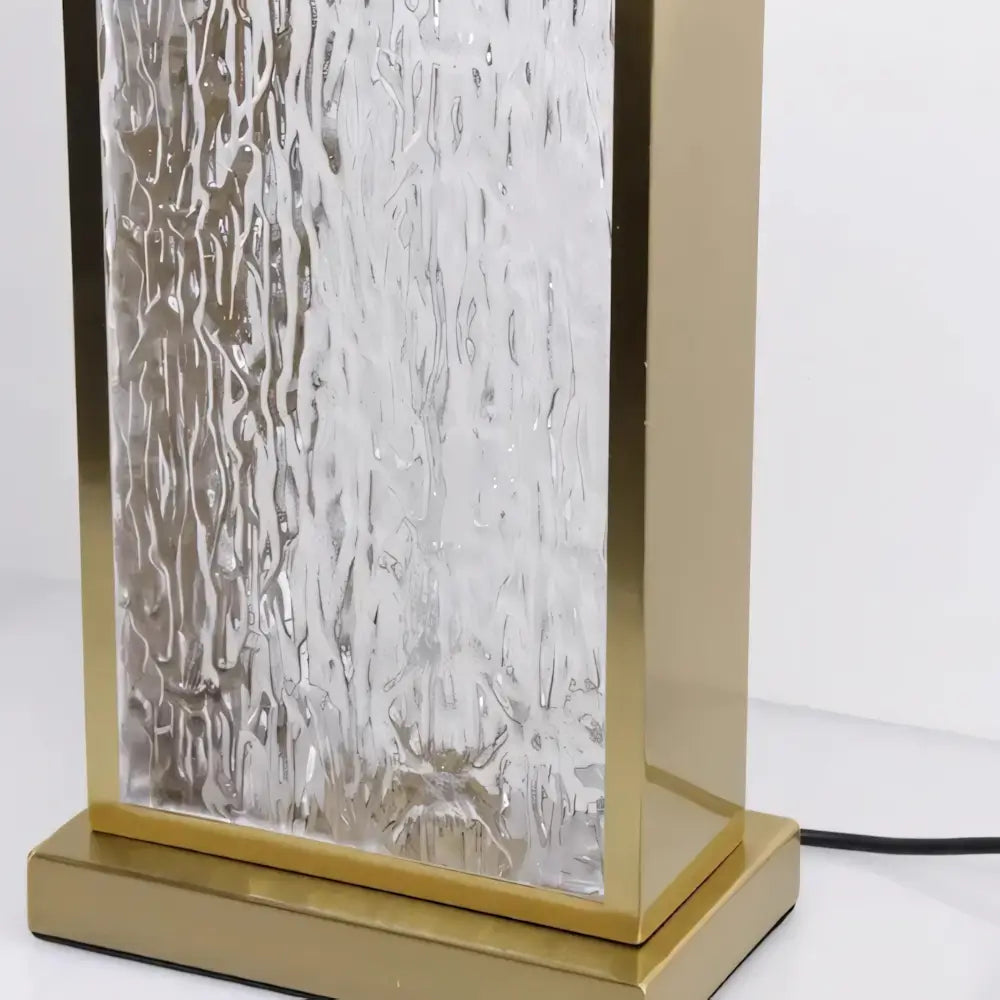 Luminária de Mesa Abajur Dourado Moderno Minimalista Vidro Tecido Radiant