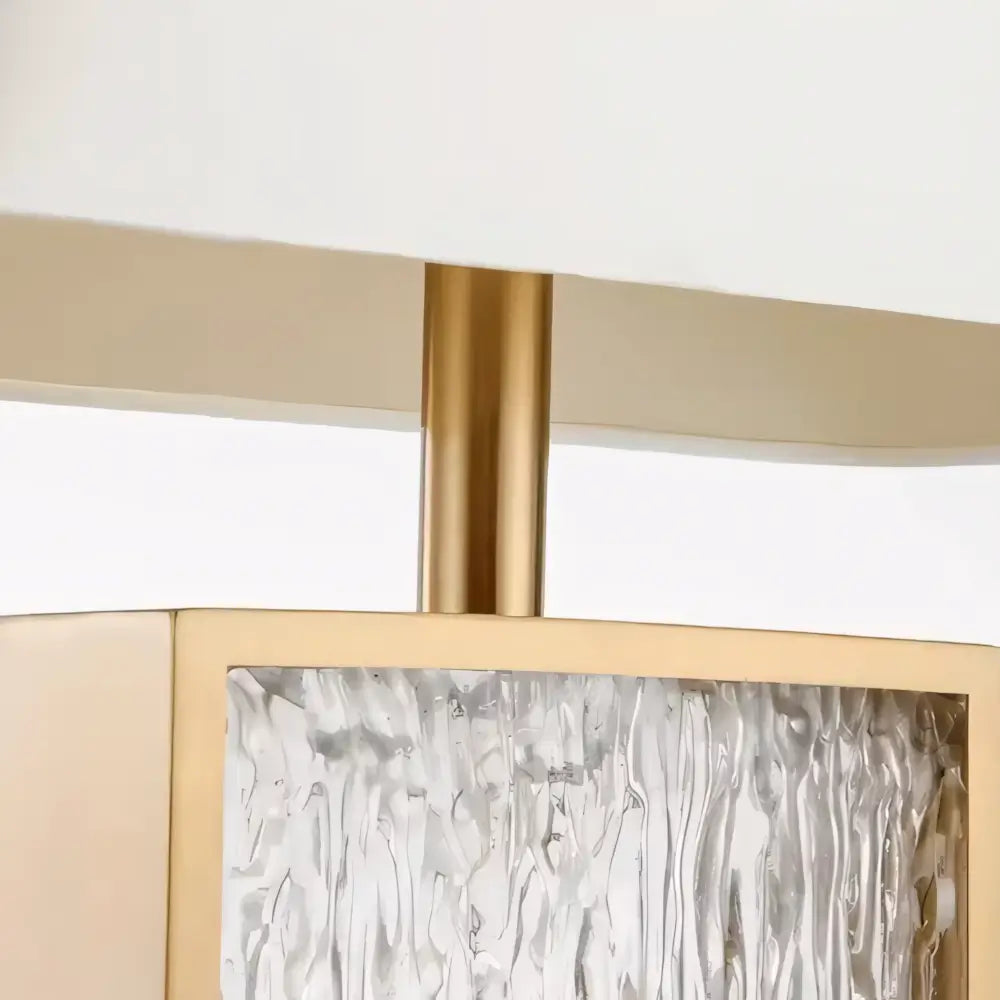 Luminária de Mesa Abajur Dourado Moderno Minimalista Vidro Tecido Radiant