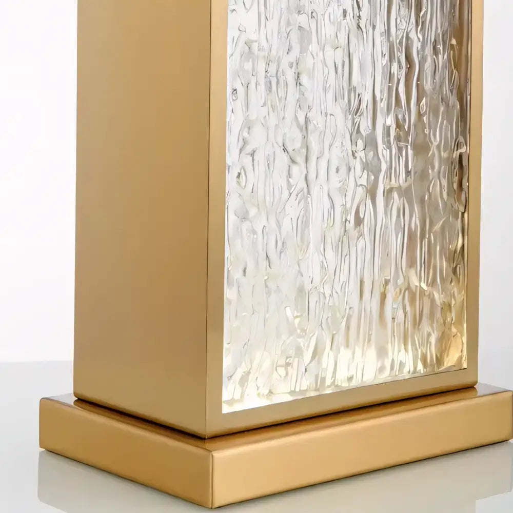 Luminária de Mesa Abajur Dourado Moderno Minimalista Vidro Tecido Radiant