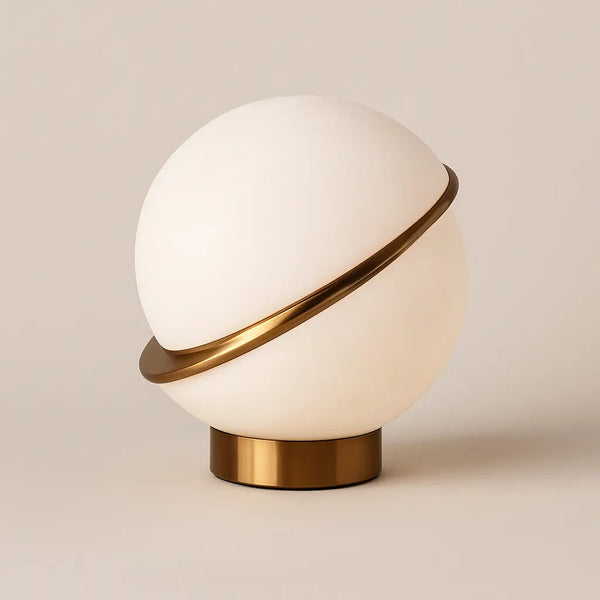 Luminária de Mesa Abajur Globo Dourada Minimalista Radiant
