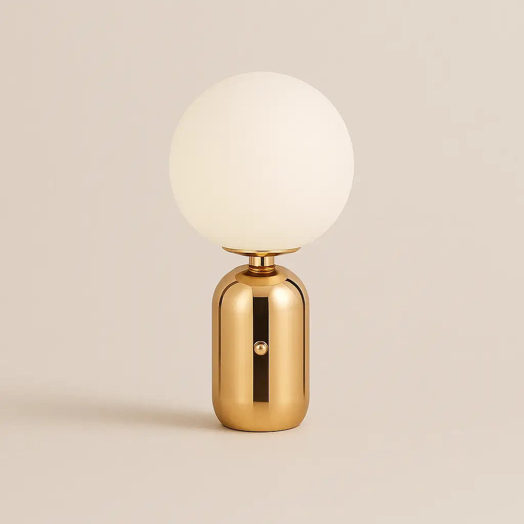 Luminária de Mesa Abajur Globo Moderna Vidro Metal Radiant