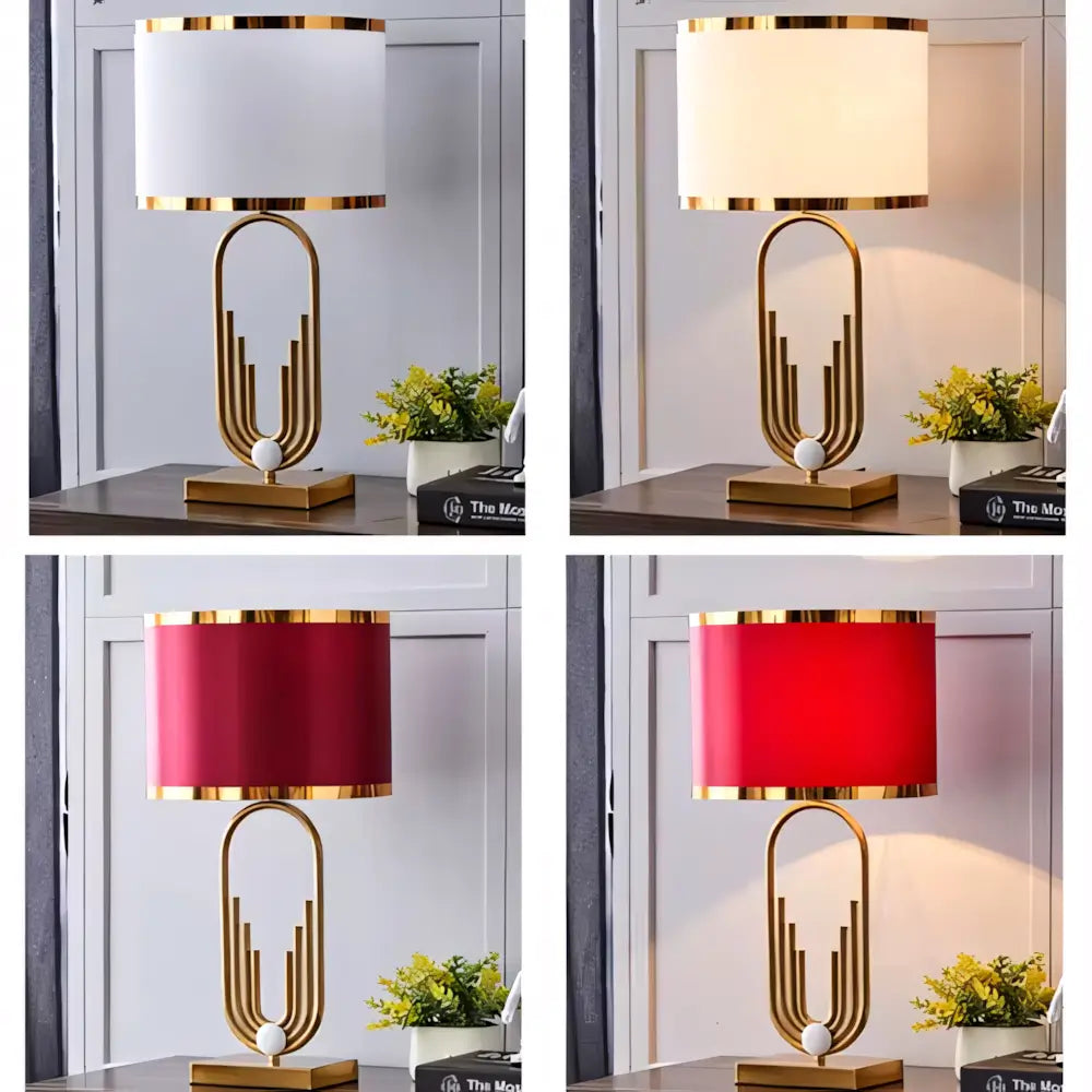 Luminária de Mesa Abajur Grande Moderno Minimalista Base Dourada Radiant