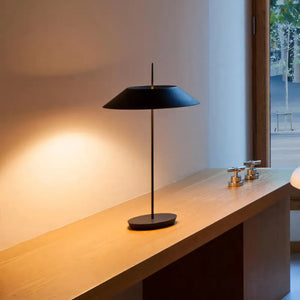Luminária de Mesa Abajur Minimalista Moderna Led Metal Radiant preta