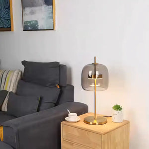 Luminária de Mesa Abajur Moderna Minimalista Vidro Base Dourada Radiant