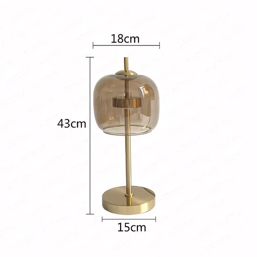 Luminária de Mesa Abajur Moderna Minimalista Vidro Base Dourada Radiant