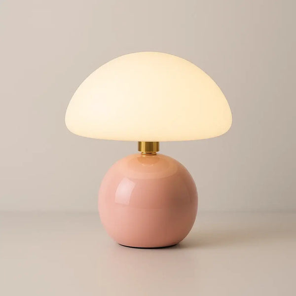 abajur cogumelo moderno, luminária de mesa LED, abajur de mesa decorativo, luminária acrílica colorida, luminária moderna para quarto, abajur rosa LED, luminária branca moderna, iluminação design, abajur contemporâneo, luminária minimalista