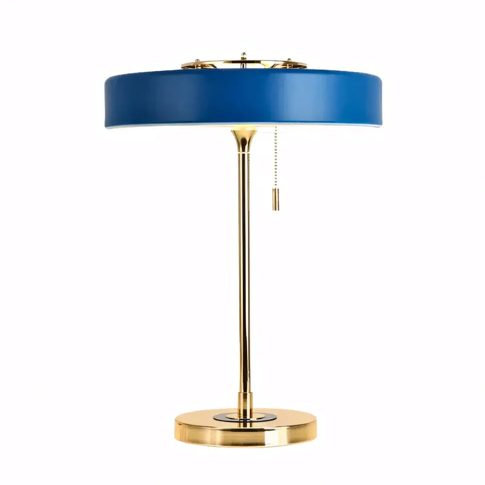 Luminária de Mesa Abajur Moderno Vidro Base Dourada Radiant azul