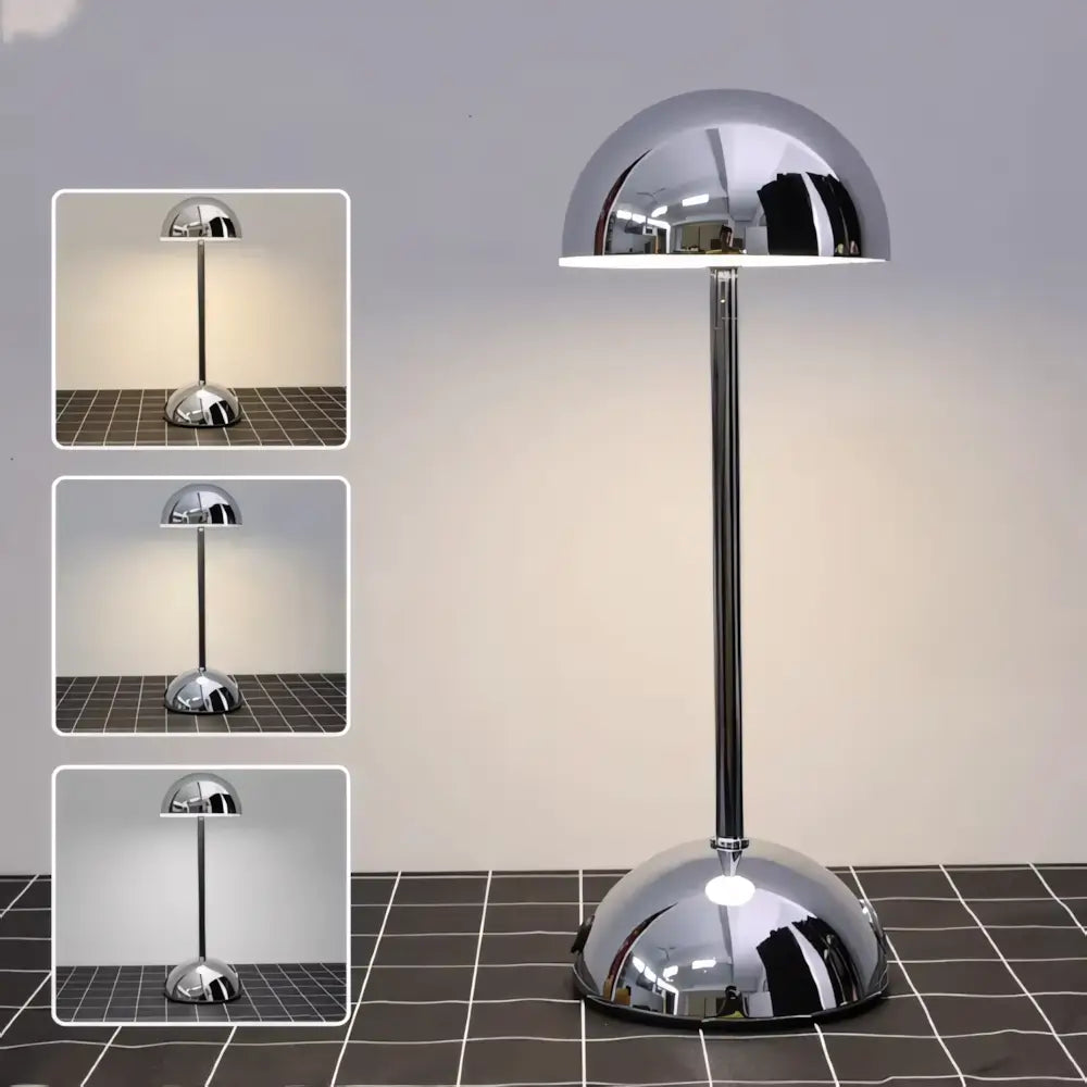 Luminária de Mesa Abajur Sem Fio Minimalista Moderno Radiant prata