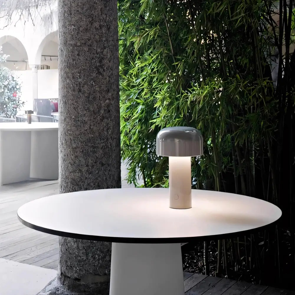 Luminária de Mesa Abajur Touch Moderno Minimalista Bellhop cinza