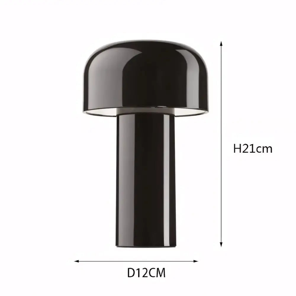 Luminária de Mesa Abajur Touch Moderno Minimalista Bellhop Preto